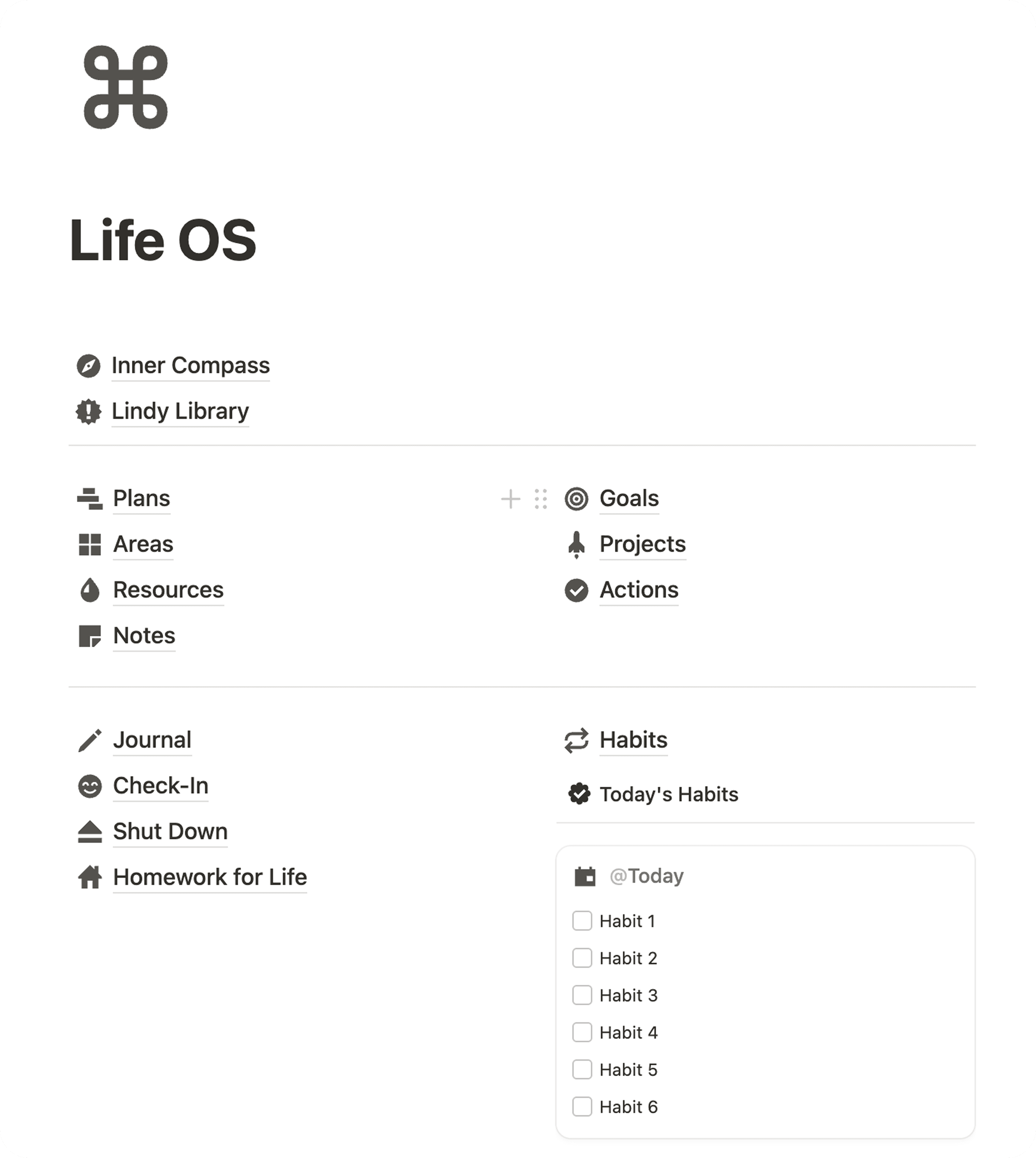 Life OS Template Screenshot